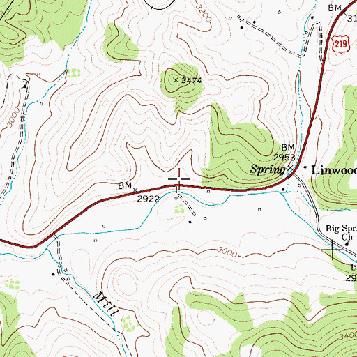 Topographic Map of Linwood School (historical), WV