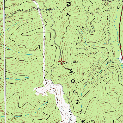 Topographic Map of Old House Run Recreation Area, WV