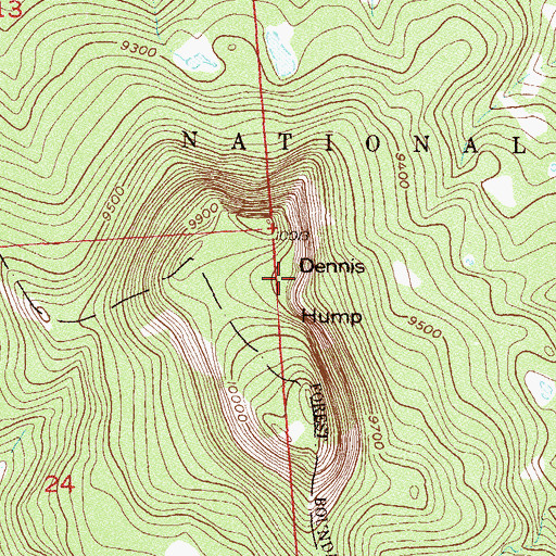 Topographic Map of Dennis Hump, CO