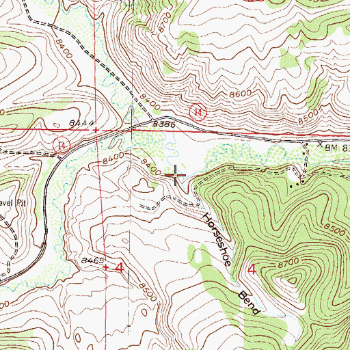 Topographic Map of Horseshoe Bend Draw, CO