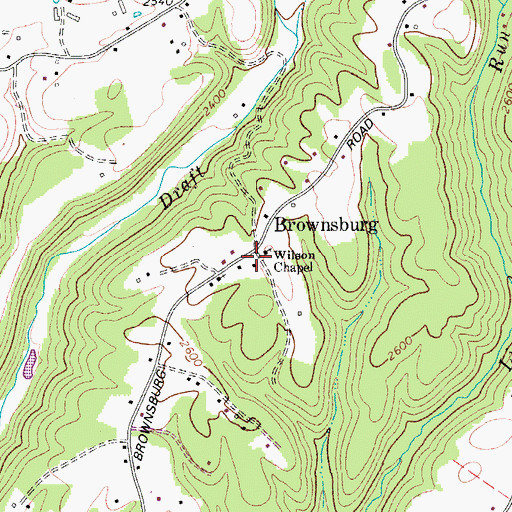 Topographic Map of Brownsburg School (historical), WV