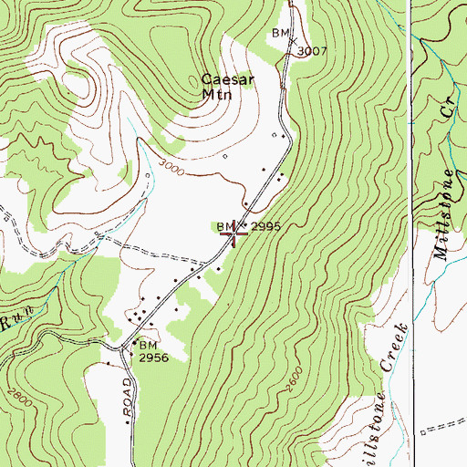 Topographic Map of Caesar Mountain School (historical), WV