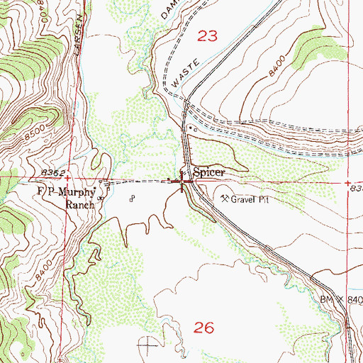 Topographic Map of Spicer, CO