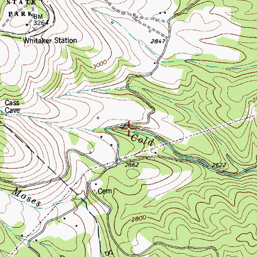 Topographic Map of Cold Run School (historical), WV