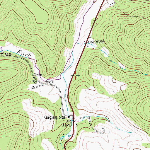 Topographic Map of Crooked Fork School (historical), WV