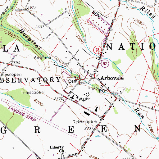 Topographic Map of Deer Creek Union Church (historical), WV