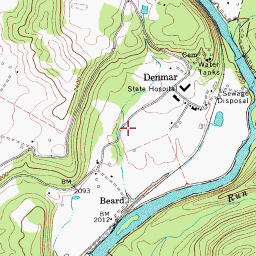 Topographic Map of Denmar School (historical), WV
