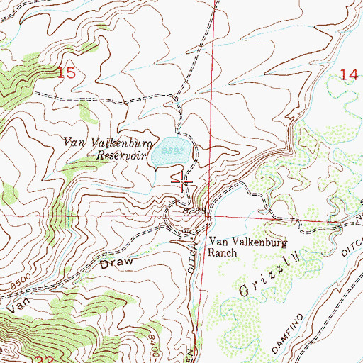 Topographic Map of Van Valkenburg Ranch, CO