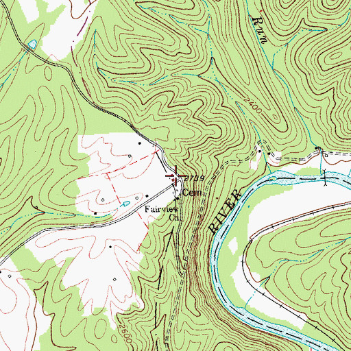 Topographic Map of Fairview School (historical), WV
