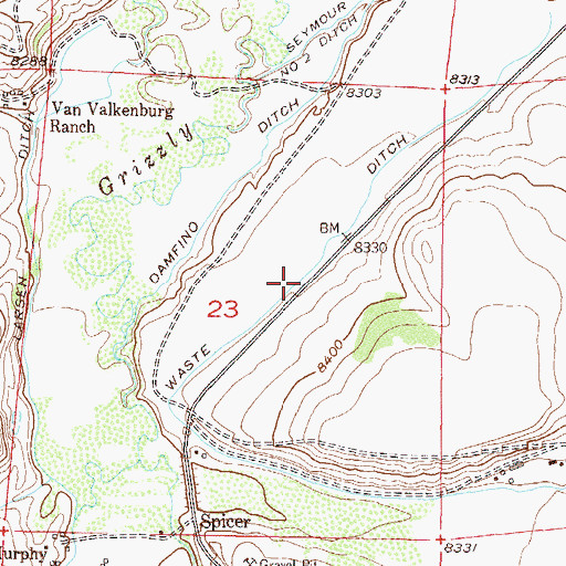 Topographic Map of Waste Ditch, CO
