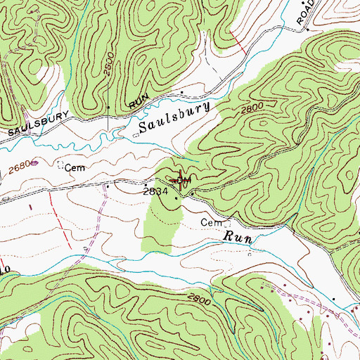 Topographic Map of Kerr School (historical), WV