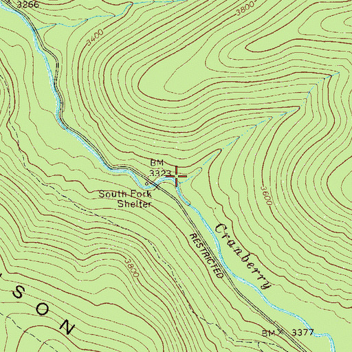 Topographic Map of Little Red Run, WV