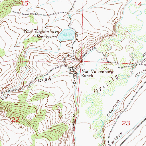 Topographic Map of Ed Van Draw, CO