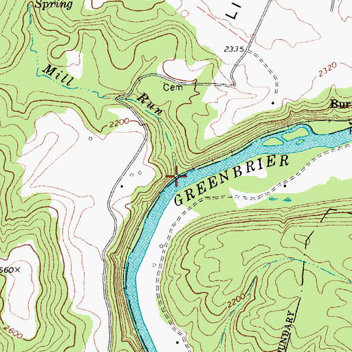 Topographic Map of Mill Run (historical), WV