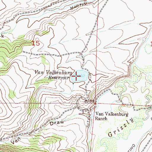 Topographic Map of Van Valkenburg Reservoir, CO