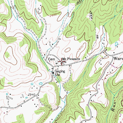 Topographic Map of Mount Pleasant School (historical), WV