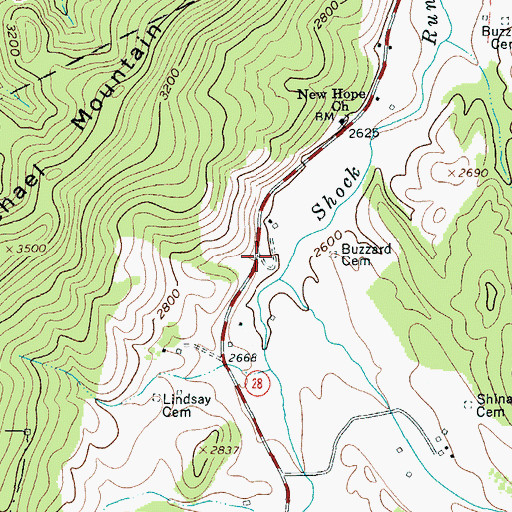 Topographic Map of Mount Pleasant School (historical), WV