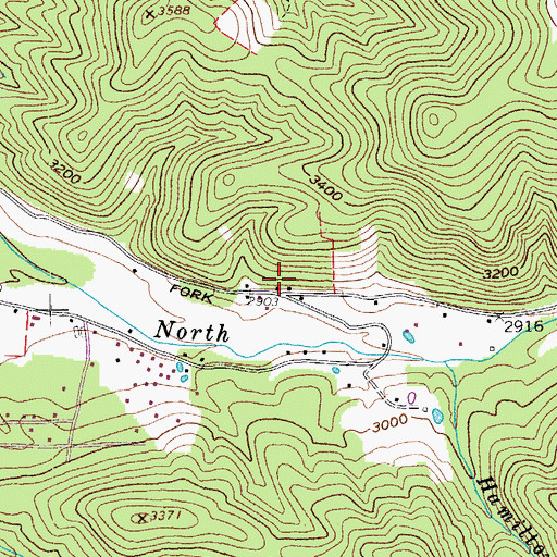 Topographic Map of North Fork School (historical), WV