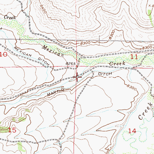 Topographic Map of Martin Ditch, CO