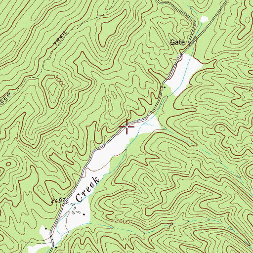 Topographic Map of North Fork School (historical), WV