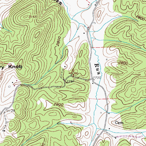 Topographic Map of Oak Grove School (historical), WV
