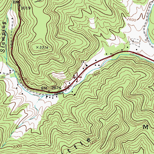 Topographic Map of Raintown, WV