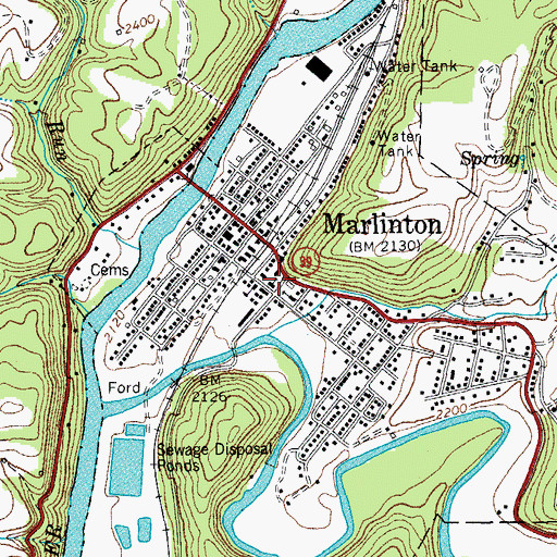 Topographic Map of Saint Johns Episcopal Church, WV