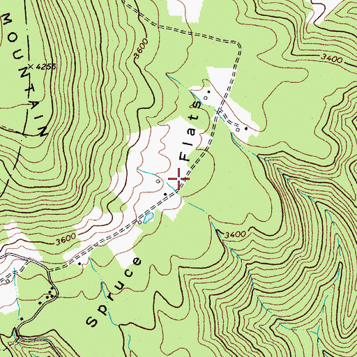 Topographic Map of Spruce Flats School (historical), WV
