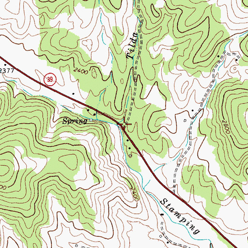 Topographic Map of Trinity Church (historical), WV