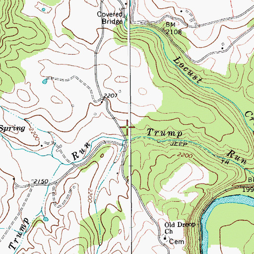 Topographic Map of Trump Run School (historical), WV