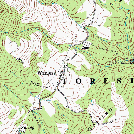 Topographic Map of Wanless Elementary School (historical), WV