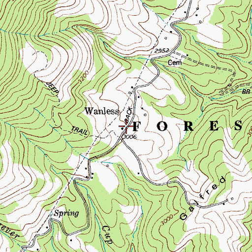 Topographic Map of Wanless United Methodist Church, WV