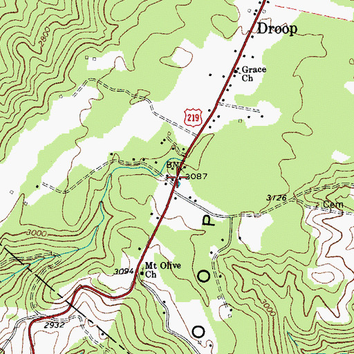 Topographic Map of West Droop School (historical), WV