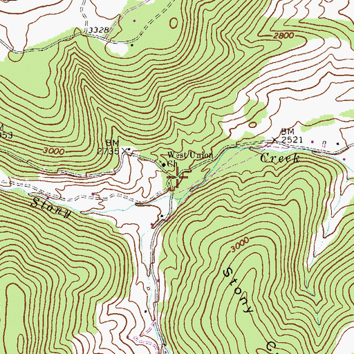 Topographic Map of West Union, WV