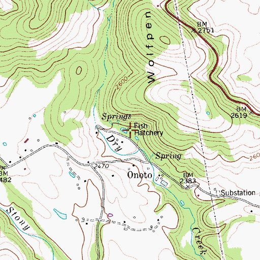 Topographic Map of West Virginia State Fish Hatchery, WV
