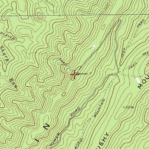 Topographic Map of White Rocks Fire Tower (historical), WV