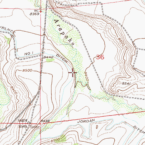 Topographic Map of Indian Creek, CO