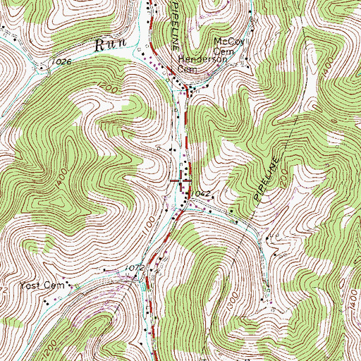Topographic Map of Bethel Wesleyan Methodist Church, WV