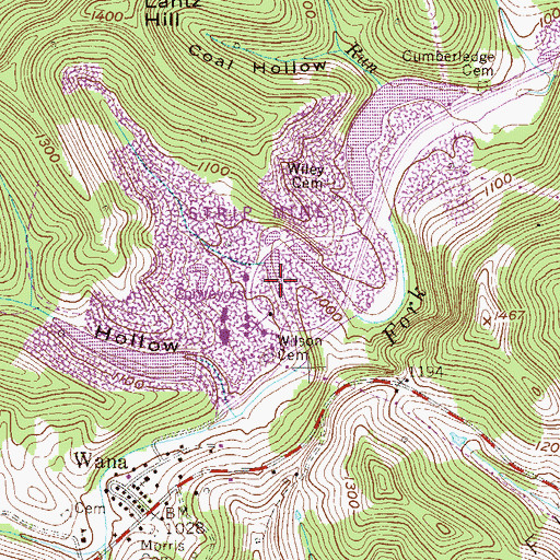 Topographic Map of Blacksville Number 2 Mine, WV