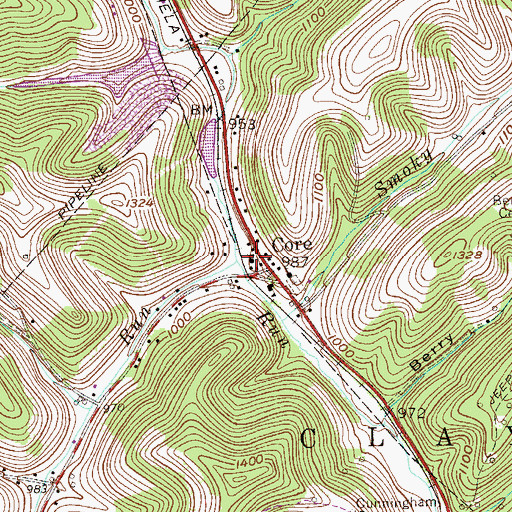 Topographic Map of Dolls Run Christian Church, WV