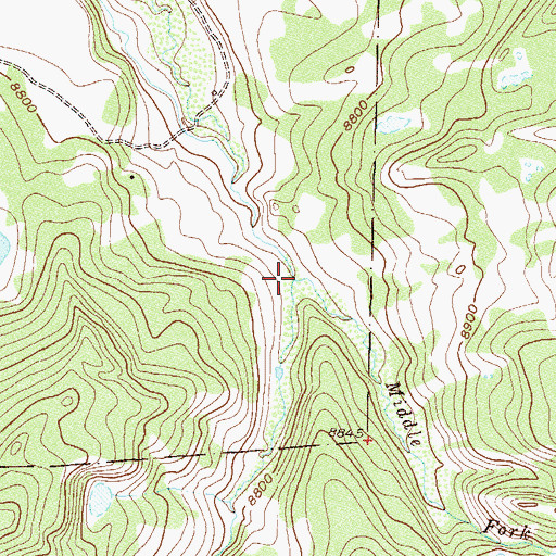 Topographic Map of Middle Fork Arapaho Creek, CO