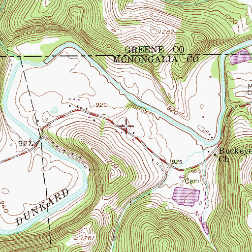 Topographic Map of Holman, WV