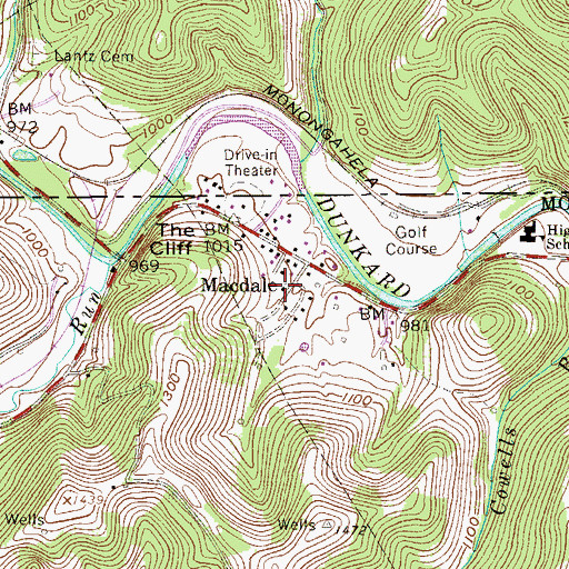 Topographic Map of MacDale Church of Christ, WV