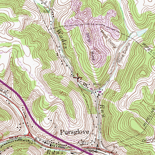 Topographic Map of House of Refuge Power in Praise Ministries, WV