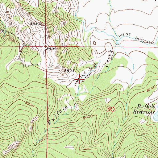 Topographic Map of Timothy Hill Ditch, CO