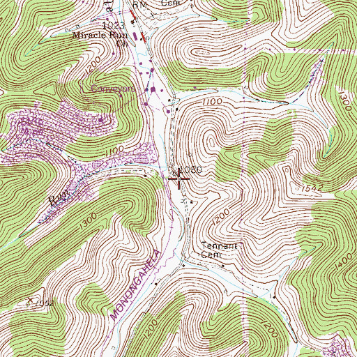Topographic Map of Tennant School (historical), WV
