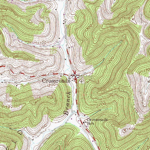 Topographic Map of Union Baptist Church, WV