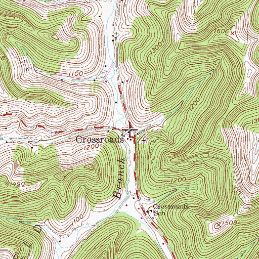 Topographic Map of Union School (historical), WV