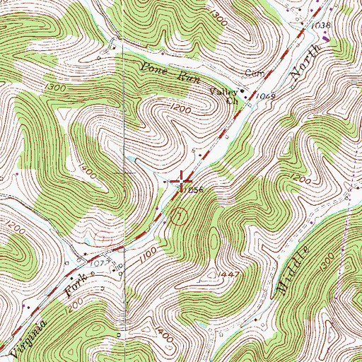 Topographic Map of Valley School (historical), WV