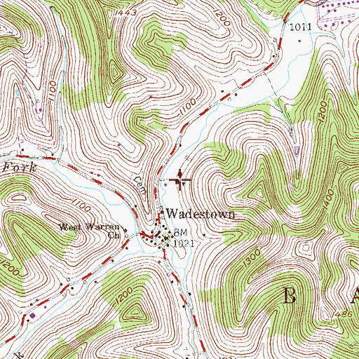 Topographic Map of Wadestown Elementary School (historical), WV